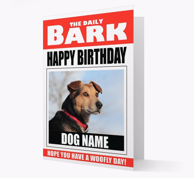 'Happy Birthday' Newspaper - Personalized Card with Photo of your {breedFullName}